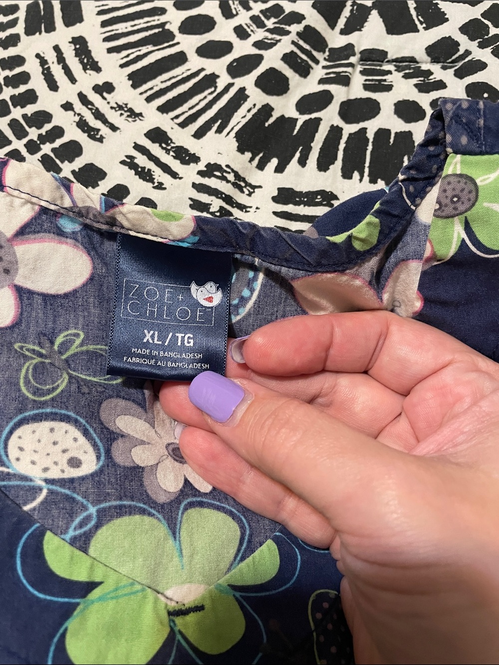 Spring Floral Scrub Top - Picture 2 of 2